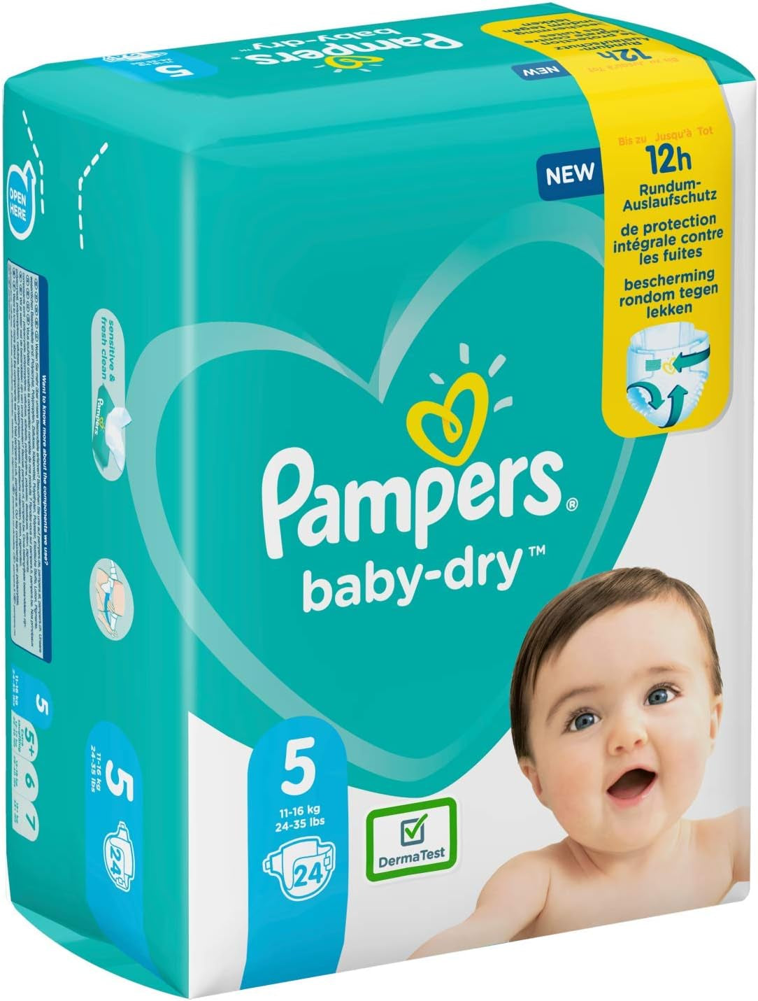 Pampers diapers for babies size 5 (11-16 kg), 24 pieces, up to 12 hours of protection against leaks