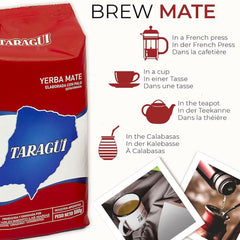 Ceai Taragui Yerba Mate Elaborada Con Palo 1 kg | Ceai mate din Argentina - Perioada de maturare este de 12 luni | Băutură detoxifiantă și energizantă