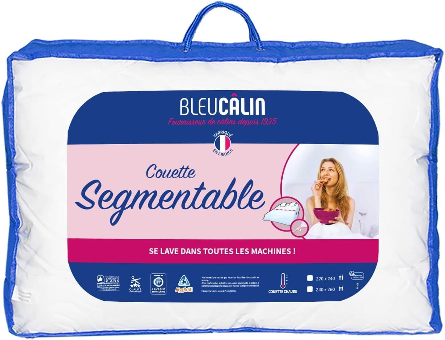 KSGB402460 Quilted bed for 2 people, easily washable, white, 220X240 cm Quilts and quilts Naty Shop