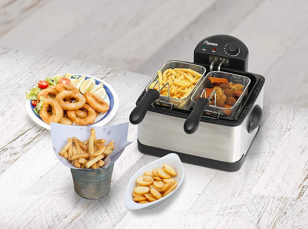 Oil fryer Bestron XL With 3 frying baskets, Including cold zone technology and removable oil container, 4 liters, 2000 W Home appliances Naty Shop