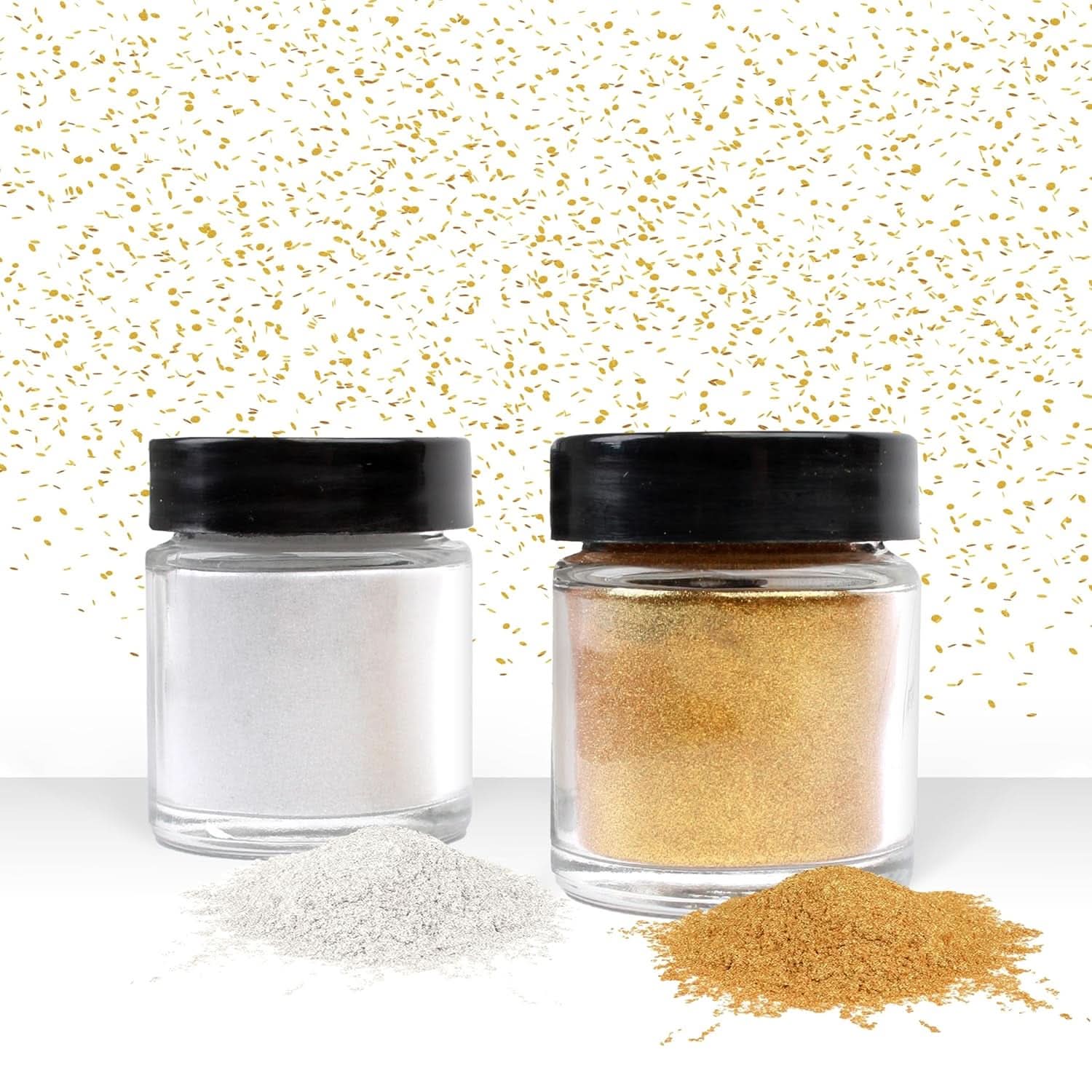 Günthart glitter, powder, gold and silver, set 2 x 7 grams Naty Shop