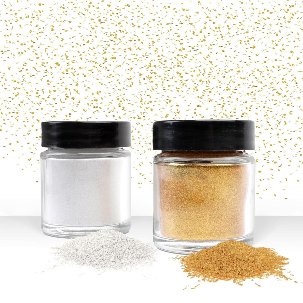 Günthart glitter, powder, gold and silver, set 2 x 7 grams Naty Shop