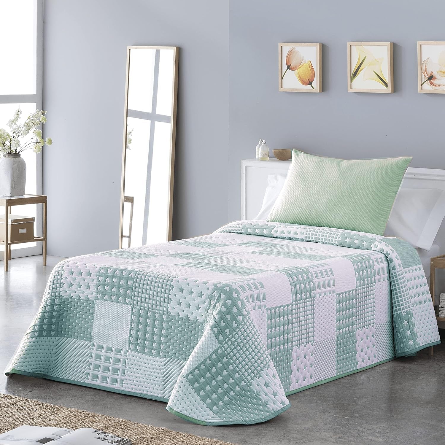 Sofia 21 light bedspread For double beds with 180 and 200 cm, Bedspread For beds with 180 and 200 cm, Gray Beds and Blankets Besuche den VIALMAN-Store Greetings Cama 180: 270Cm X 270Cm