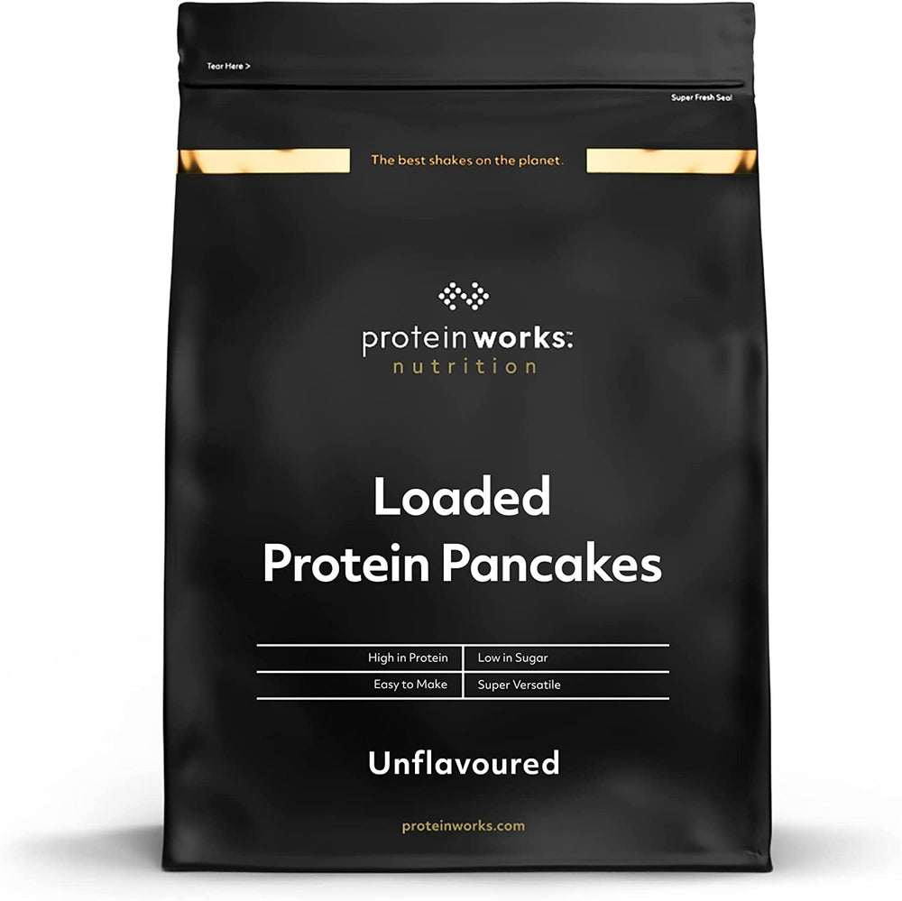 Protein Works - Loaded Protein Pfannkuchen | Premium Pfannkuchen Mischung | Eiweiß Pancakes | Protein Pancakes | 8 Servings | Natürlich | 500G Mixture for baking and cooking Naty Shop 1 Kg (1Er Pack) Natürlich