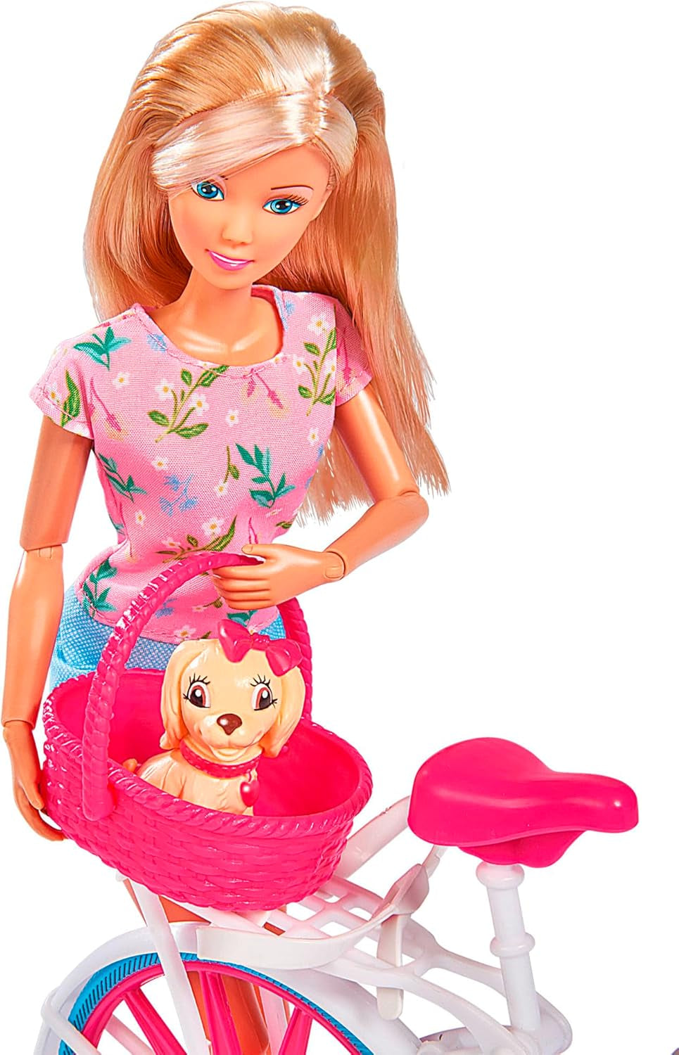 Simba 105739050 - Steffi Love Bike Tour, Steffi și Evi în castelul lor cu trei etaje, cu leagăn, mobilier și o mulțime de accesorii, 40 de piese, 102x90x38cm, pentru copii cu vârsta de 3 ani și peste