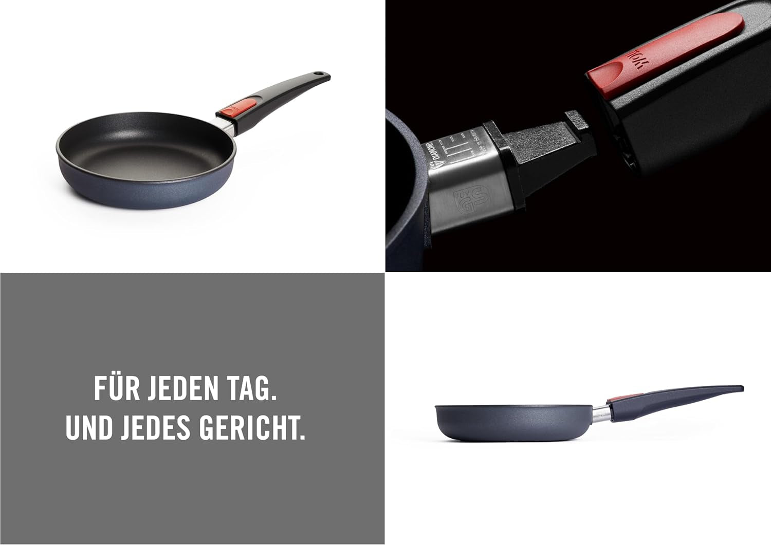 Woll Diamond Lite tigaie plată - Inducție -, Ø 20 Cm, 5 Cm înălțime, Cu mâner detașabil - Potrivit pentru toate tipurile de plită, Aluminiu turnat, Acoperire antiaderentă Oale si Tigai Naty Shop