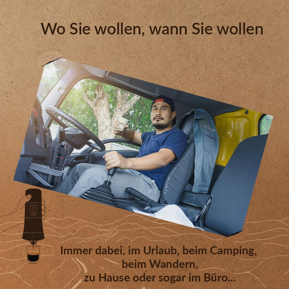 Handpresso - Handcoffee Truck 21010 | Espressor cu capsule Senseo pentru camioane 24V | Espressor pentru camion 24V, Espressor cu capsule de călătorie | Espressor pentru camion 24V pentru călătorii