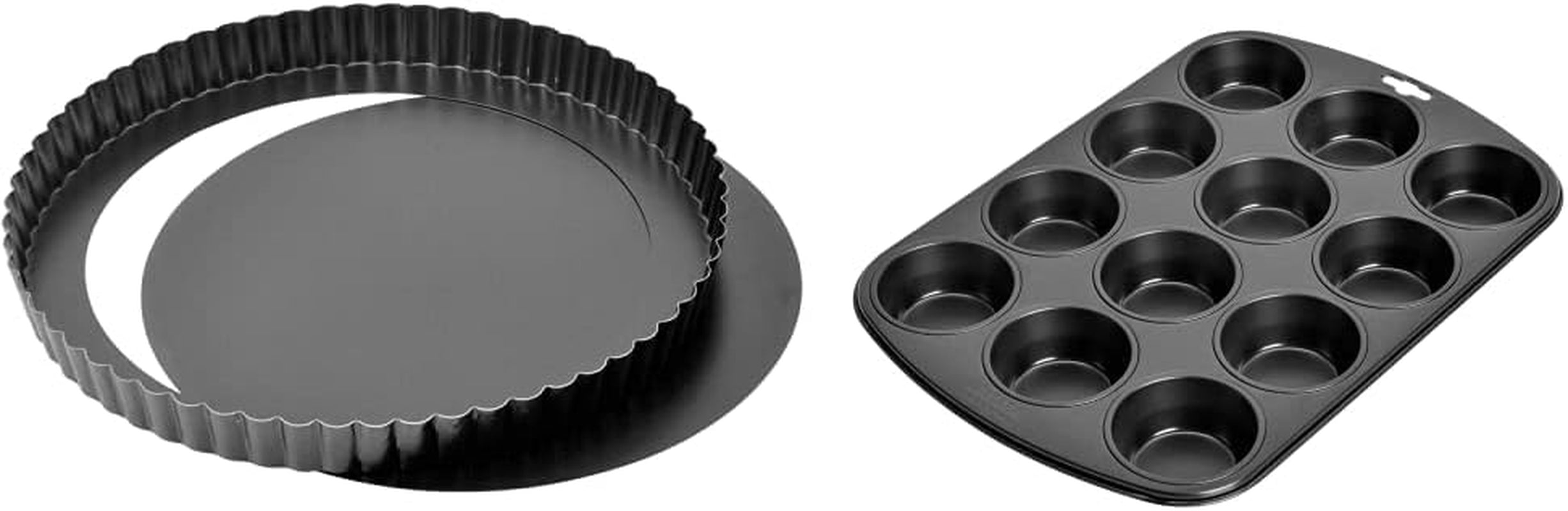 Kaiser Classic Tarteform Mit Hebeboden 28 Cm, Quicheform Antihaftbeschichte & Inspiration Muffinform Blech Für 12 Muffins, Muffin Backblech 38 X 27 Cm, Beschichtet, Standardgröße Molds and baking trays Naty Shop
