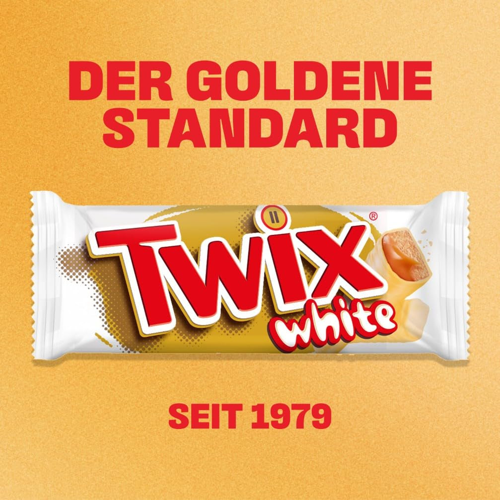 Twix white chocolate bars; caramel, biscuits, white chocolate; multiple pack of chocolates; 5 bars (5 x 46 g)