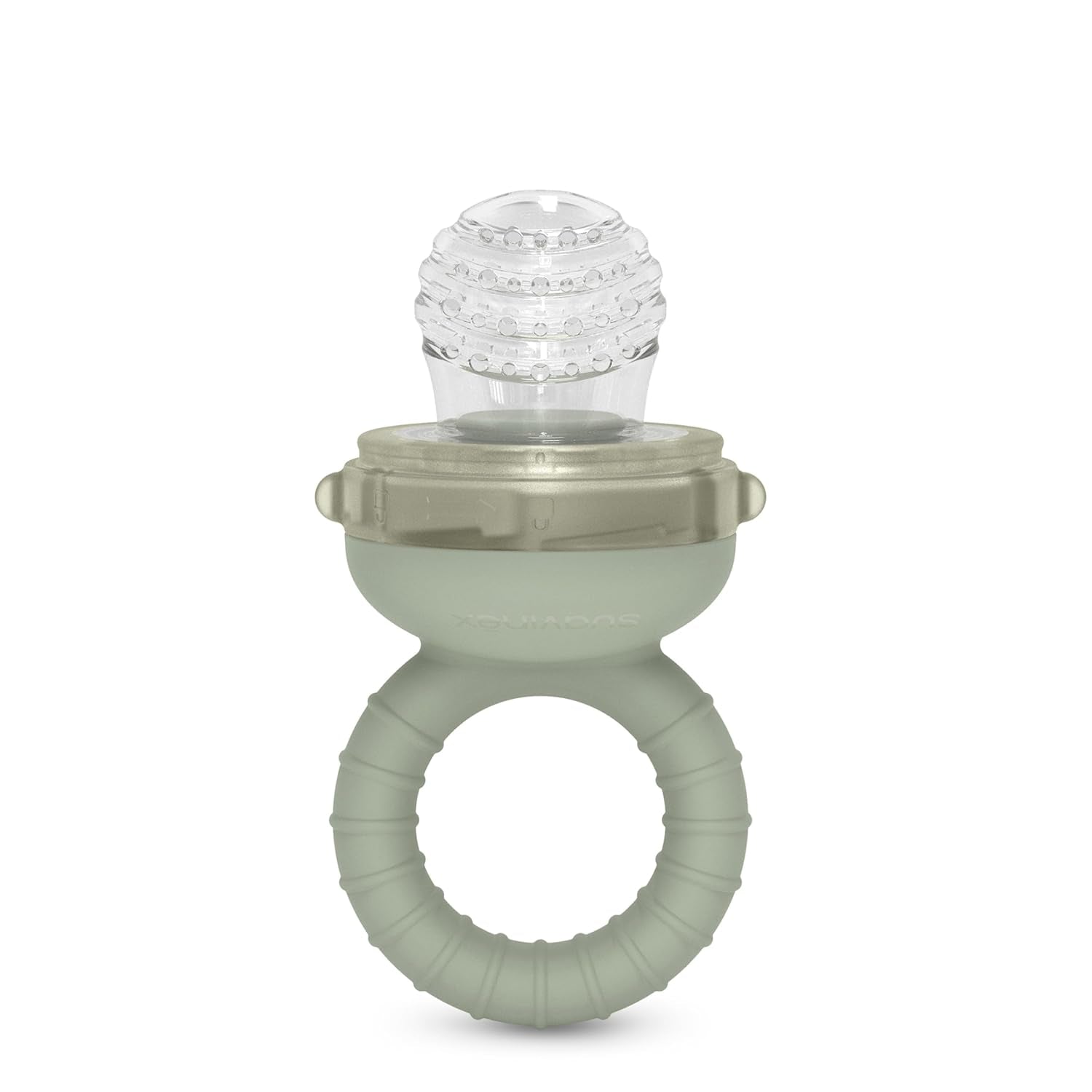 Ronțăitorul Suavinex pentru bebeluși, protecție anti-sufocare, calitate alimentară, silicon, cu capac, ușor de curățat, potrivit pentru mașina de spălat vase și congelator, calmează gingiile, de la 6 luni, verde