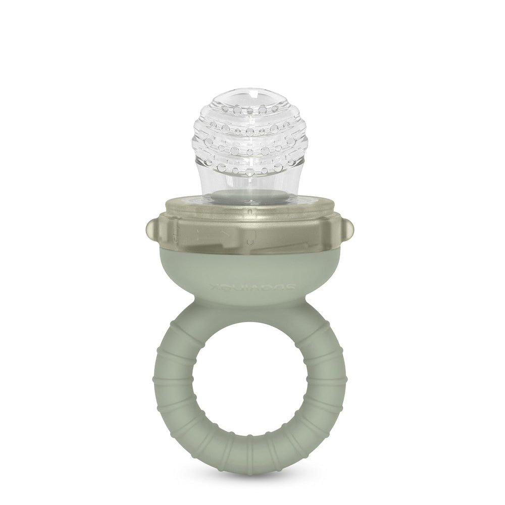 Ronțăitorul Suavinex pentru bebeluși, protecție anti-sufocare, calitate alimentară, silicon, cu capac, ușor de curățat, potrivit pentru mașina de spălat vase și congelator, calmează gingiile, de la 6 luni, verde