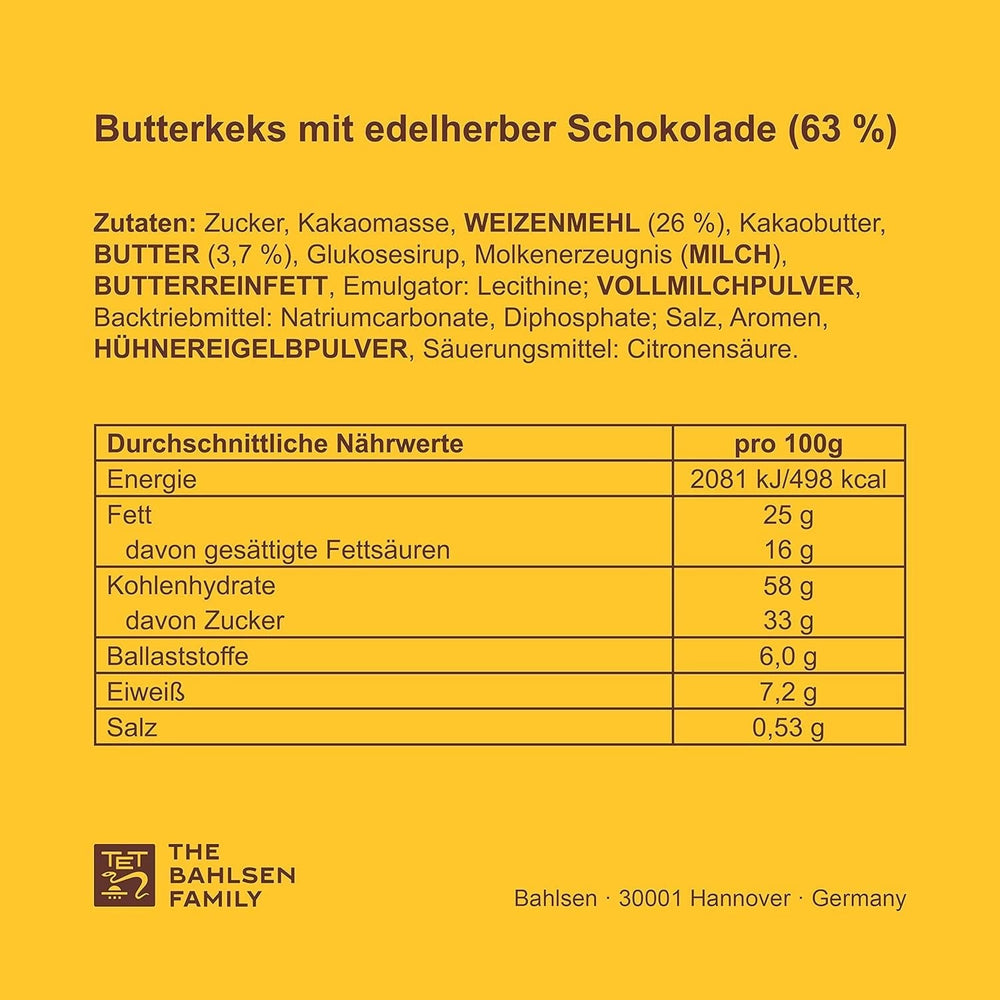 LEIBNIZ Choco Edelherb, 125 g, Fursecuri crocante cu unt încorporate în ciocolată neagră (1 x 125 g)