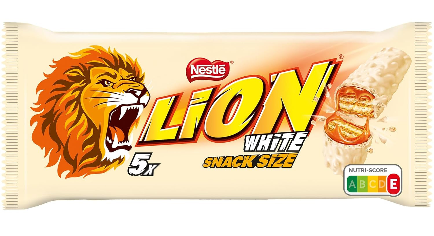 Nestlé LION Multipack, Chocolate Bars with White Glaze, Delicious Caramel Filling and Crispy Wafer, Bulk Candy Pack, 1 Pack (5 x 30g)