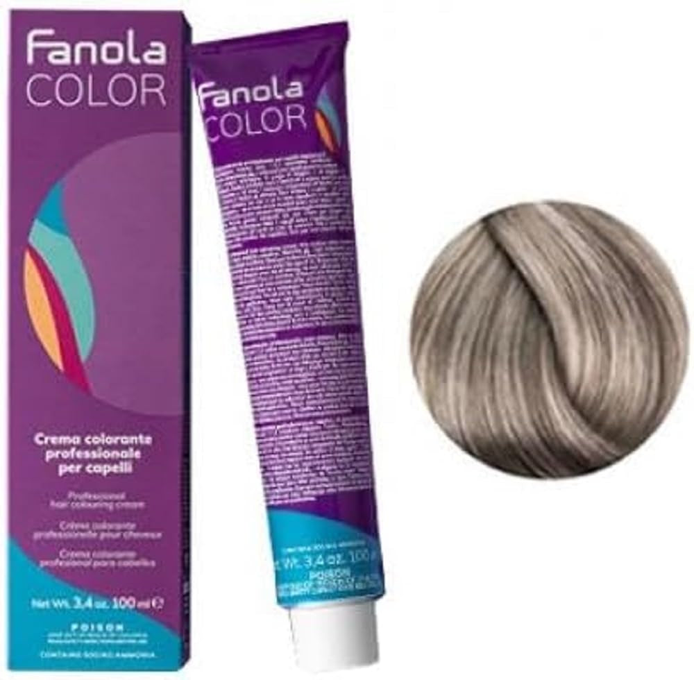 Fanola crema colore Cremă colorantă 7.0 Blond, 100 ml Vopsea pentru par Naty Shop 9.11 Blond deschis intensiv cenușă