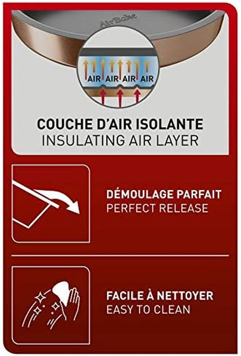 Tefal Airbake J2555014 Muffinform, Antihaftbeschichtung, Karbonstahl, Braun, 29 X 41 Cm Molds and trays for baking Naty Shop