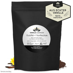 Premium Vanilla Powder from Real Vanilla Beans, Natural, Sugar Free, No Additives, Fairtrade, Vegan (40G Unboxed) From Vanilla Campaign® Flavors Naty Shop 40g (Single Dose)