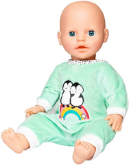 Heless 2181 - Romper for Puppen im Pinguin Pünktchen Design, aus Softvelours mit high-quality Bestickung, Größe 35 - 45 cm