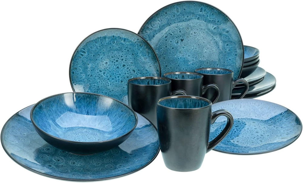 Creatable, 23630, Seria CAPRI - Smalt reactiv, Set de veselă 16 piese Seturi vesela masa Naty Shop Albastru Serviciu combinat 16 buc.