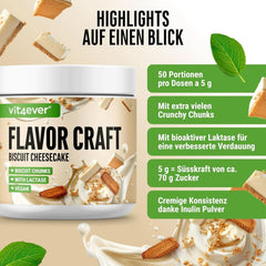 Biscuit Chessecake flavor powder with lots of pieces - 250 grams Naty Shop Flavors