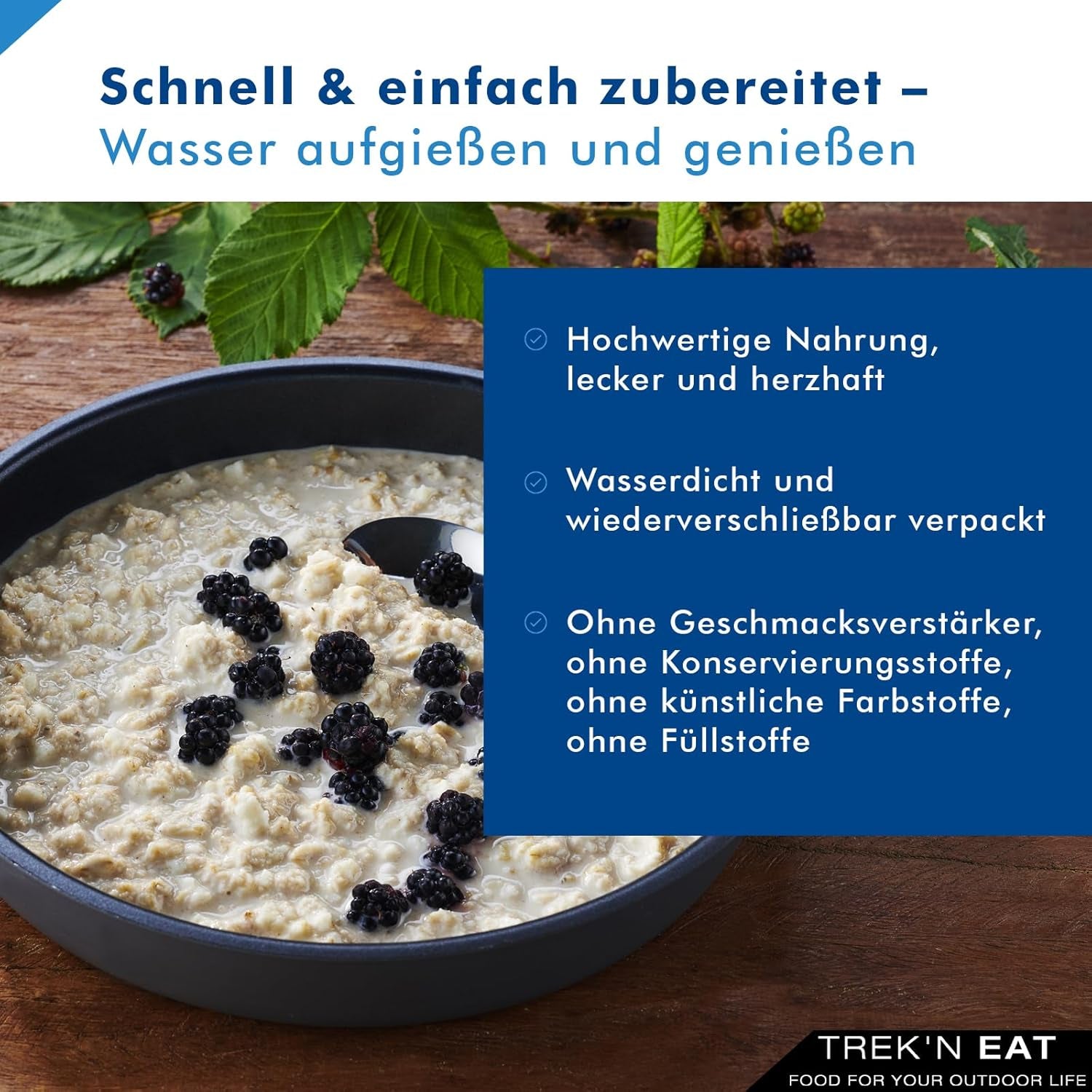 Trek'n Eat Protein Porridge – High Protein Breakfast for the Outdoors | Freeze-dried table for camping, hiking and expeditions | Filling, quick to prepare, ideal for traveling