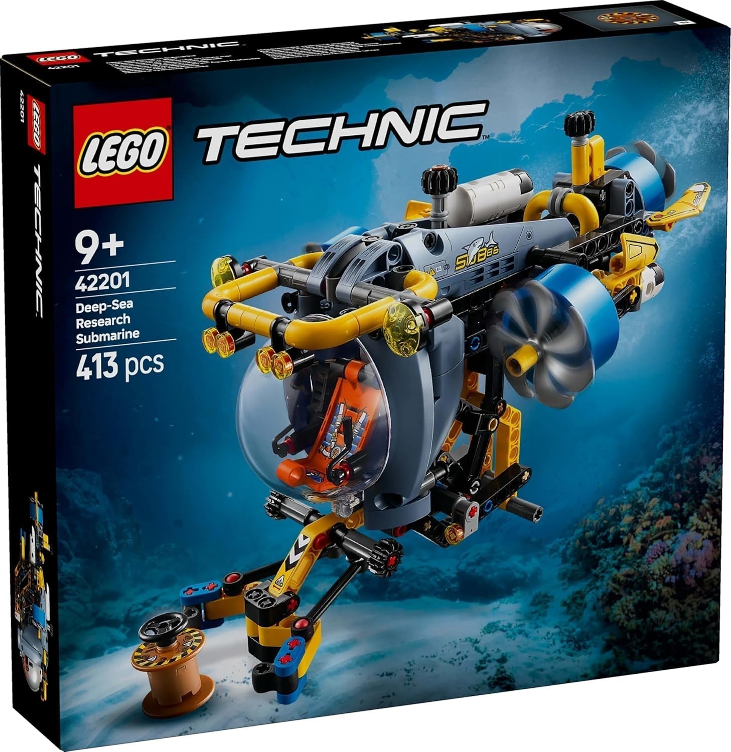 LEGO Technic Deep Sea Explorer Submarine Building Toy for Kids 9 Years Old Boys and Girls Creative Birthday Gift Ideas Buildable Vehicle with Rotating Propellers 42201 Building Sets Besuche den LEGO-Store