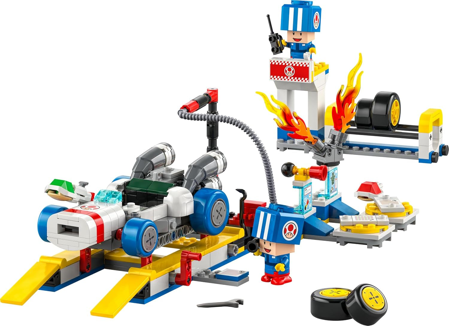 LEGO Super Mario: Mario Kart – Toad's Garage Set, Nintendo Mechanic Toy with 2 Blue Toad Character Figures for Independent Play, Birthday Gift for Boys, Girls and Gamers Aged 8 Plus 72035