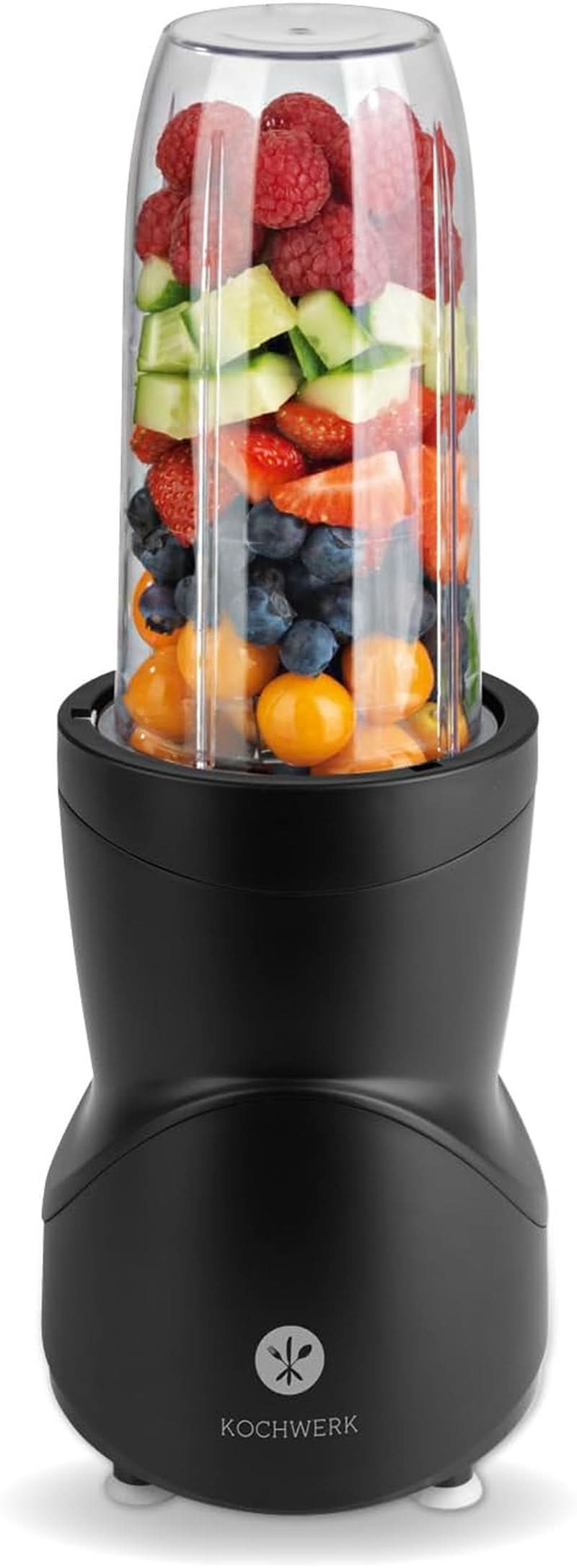 Smoothie Maker 12-Tlg | To-Go Deckel & 4 Mixbehälter | Für Obst, Gemüse & Nüsse | Myth Ice-Crush Funktion | Mini-Standmixer Zum Mixen, Rühren, Zerkleinern, Mahlen, Hacken & Pürieren | BPA-Free Kitchen Naty Shop
