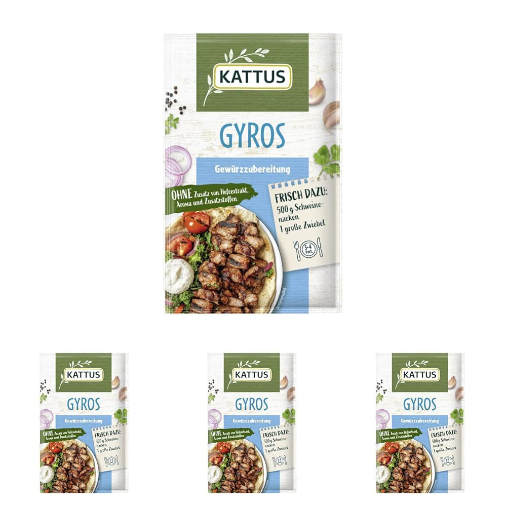 - Gyros Gewürzzubereitung | Gewürz für 3-4 Portionen | Ohne Zusatz von Hefeextrakt, Aroma und Zusatzstoffen | 25 g im Beutel