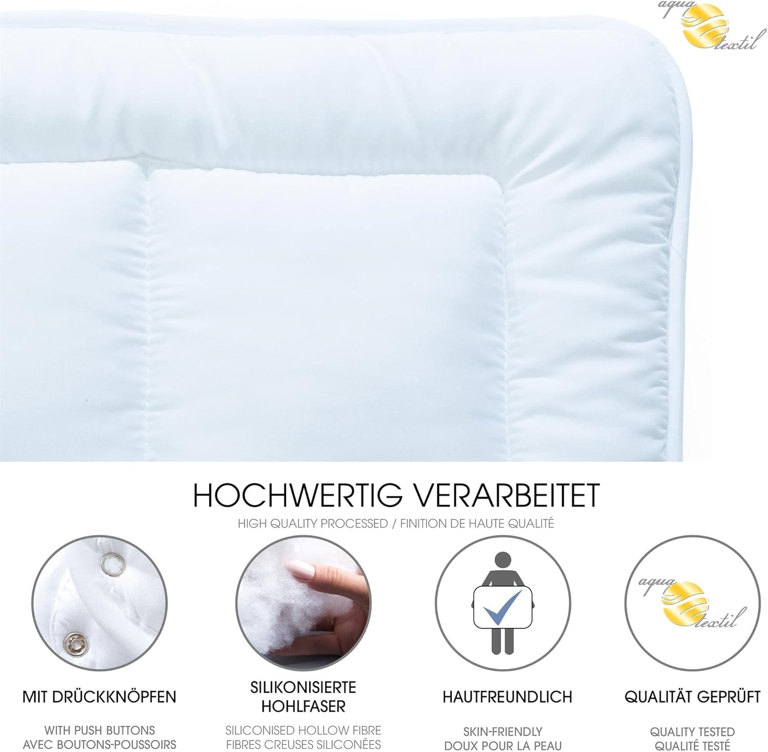 Aqua-Textil Soft Touch Set for children Duvet 100 X 135 Cm 250G and 350G with pillow 40 X 60 Cm 150G Duvet 4 seasons Climate control Oeko-Tex Duvets and quilts Naty Shop