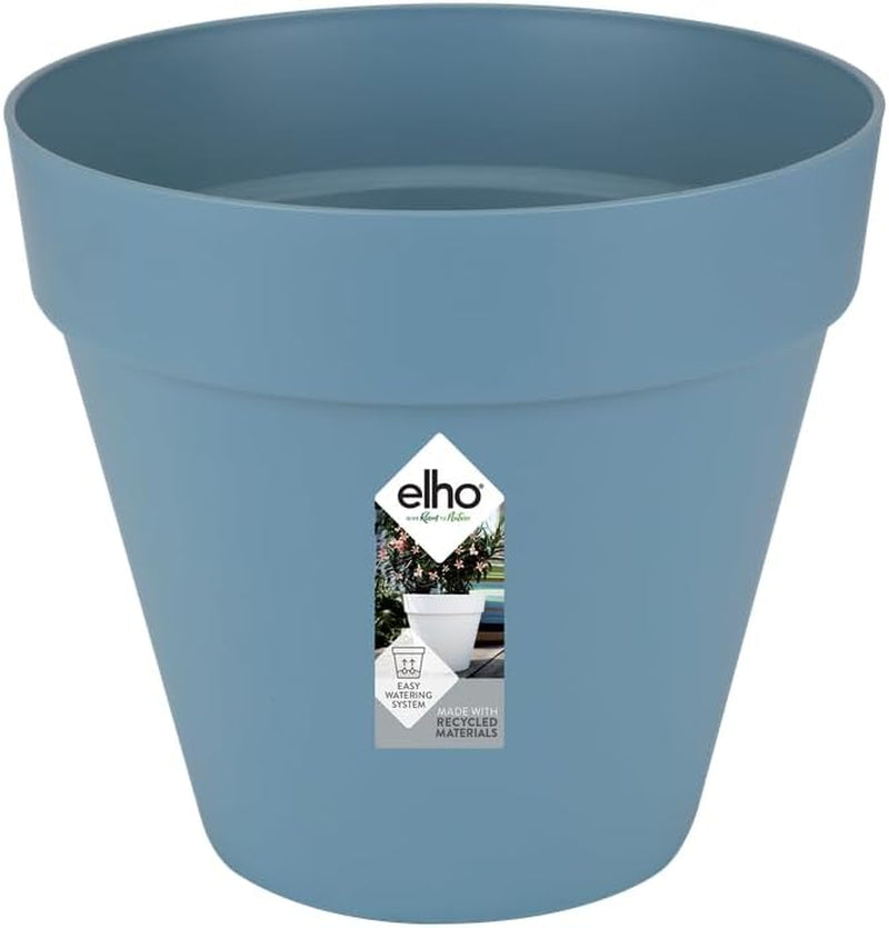elho Loft Urban Round 40 - Ghiveci de flori pentru exterior - Plastic 100% reciclat - Ø 38,5 x H 35,3 cm - Negru/Antracit