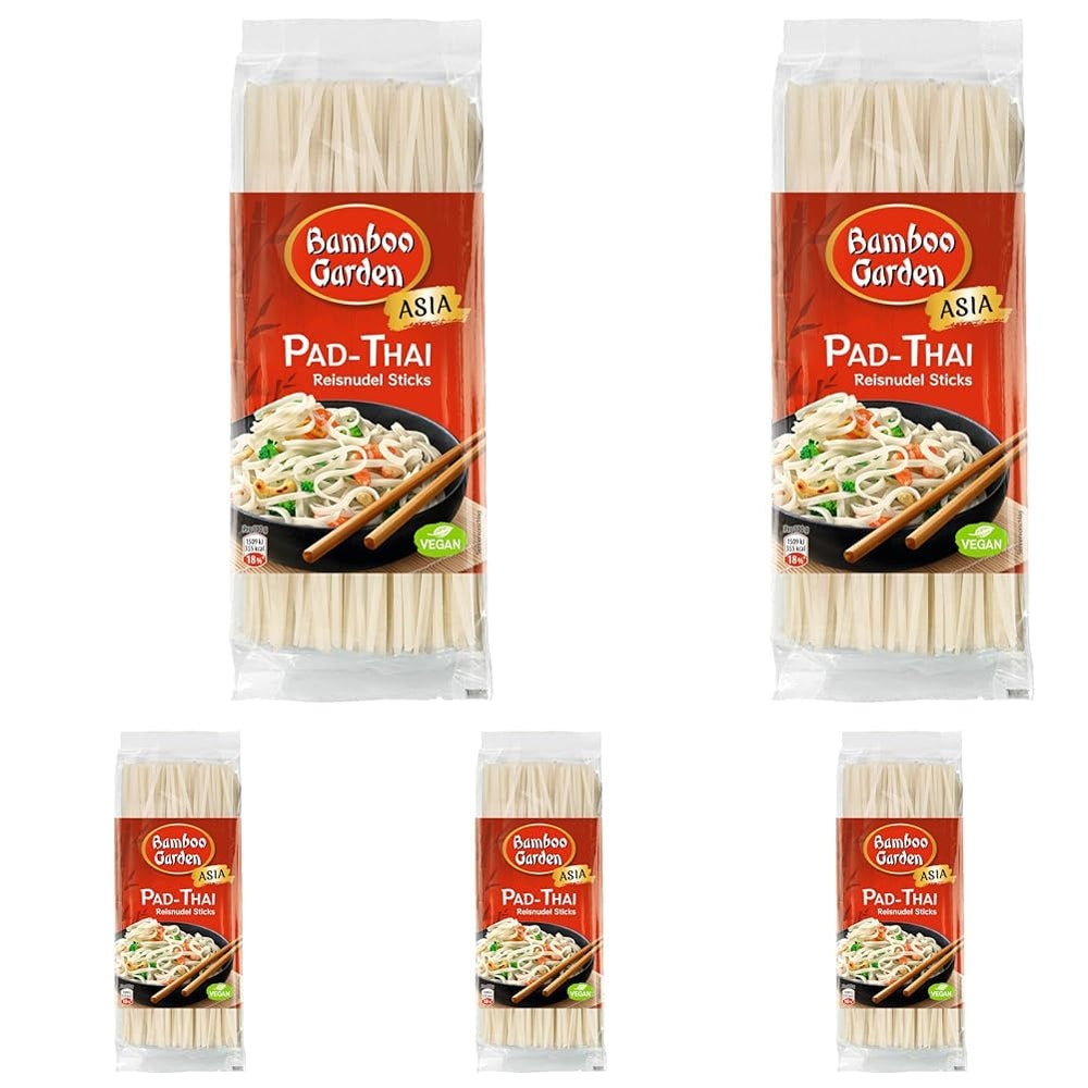Bamboo Garden - Pad Thai Rice Noodle Sticks, For traditional noodle dishes like Pad-Thai, Vegan, 1 x 300g (Package design may vary)