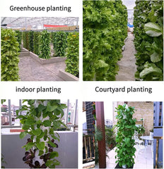 Hydroponic Tower, 15-Tier 45-Hole Wax Aquaponic System, Wireless Garden Aeroponic Grow Kit for Herbs, Fruits and Vegetables with Hydration Pump, Adapters, Mesh Pots