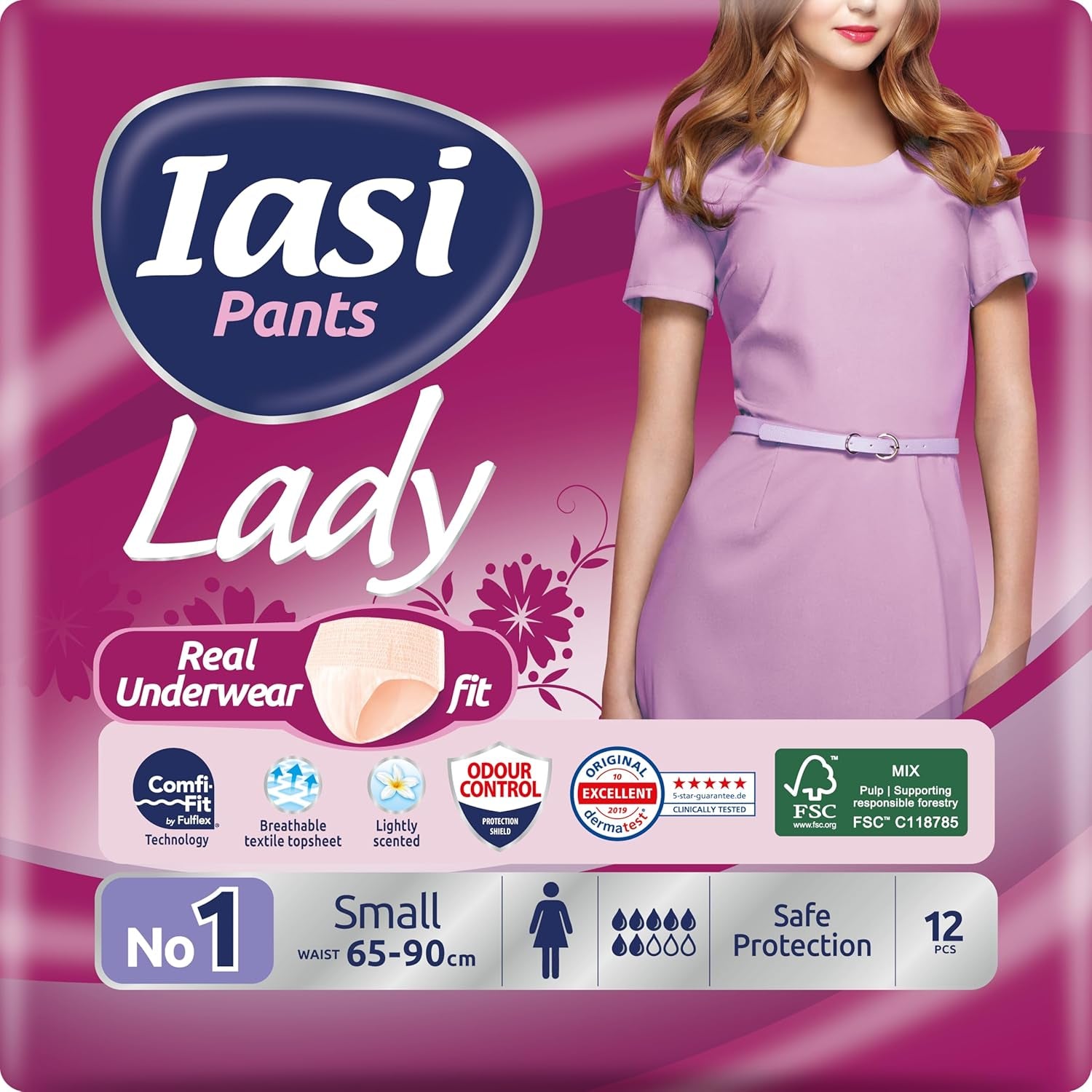 LADY Pants 48 Disposable Urinary Incontinence Pants Absorbency Plus Size S for Women 48 Pcs