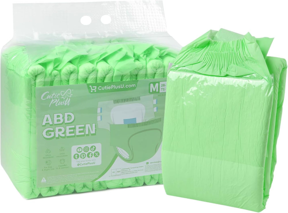 CutiePlusU Adult Diapers, 10 Pack Disposable Incontinence Panties with Loops for Women and Men, Maximum Absorbency Overnight - White (Medium Size 71-96cm)