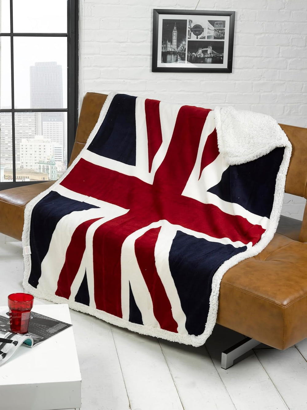 Rapport Union Jack Flag Extra Soft Fleece Bed/Sofa Blanket Red/White/Blue. Rapport Beds and Blankets