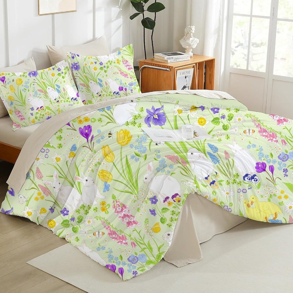 Lenjerie de pat pentru copii, diverse marimi si diverse personaje animate Lenjerie de pat - copii Naty Shop Iepure 100X135Cm+40X60Cm