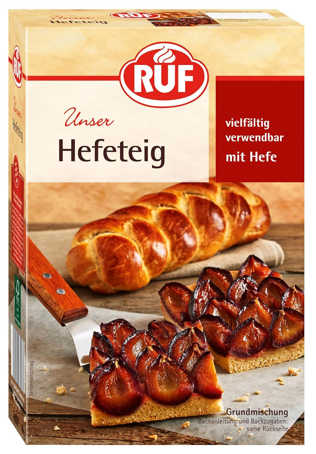 RUF Biskuit Teig, Backmischung Für Einen Saftigen Biskuitteig, Gelingsicher Und Schnell Zubereitet, Zur Herstellung Von Biskuitrollen, Biskuitkuchen Oder Tortenboden, 1 X 250G Naty Shop Hefeteig Hefeteig