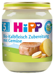 Hipp meat preparations, veal preparation with vegetables Mother and Child Naty Shop 125 grams Veal/vegetables