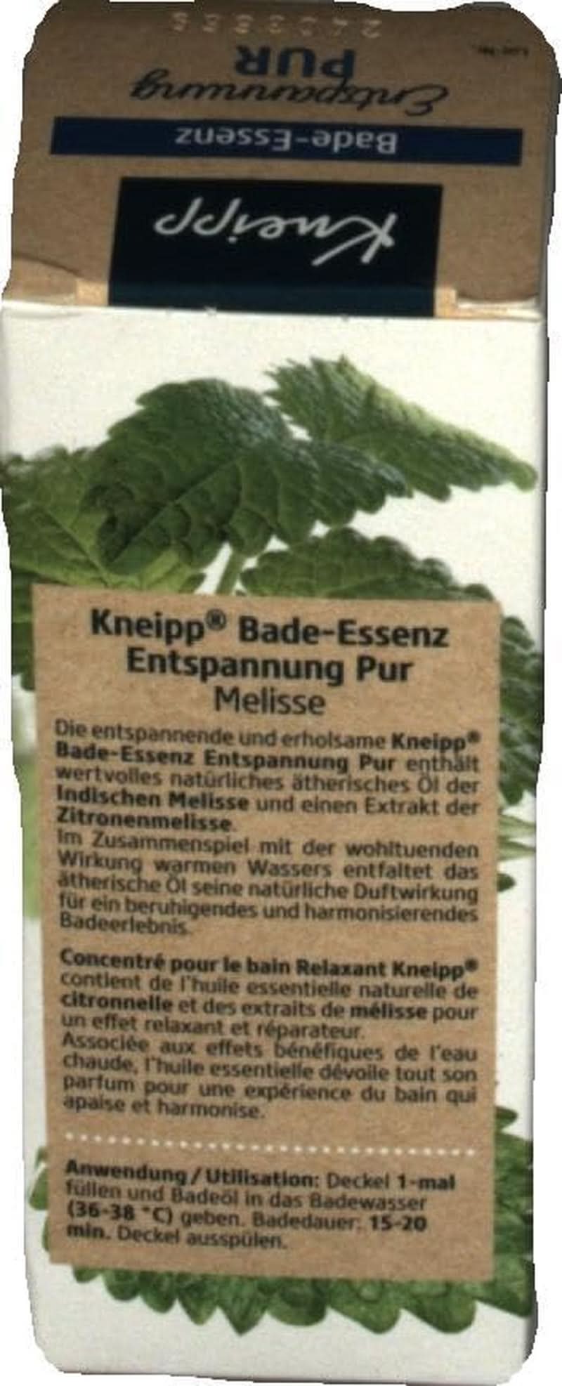 Kneipp Bade, bath oil with natural Indian melissa essential oil and lemon balm extract, 100 ml Naty Shop