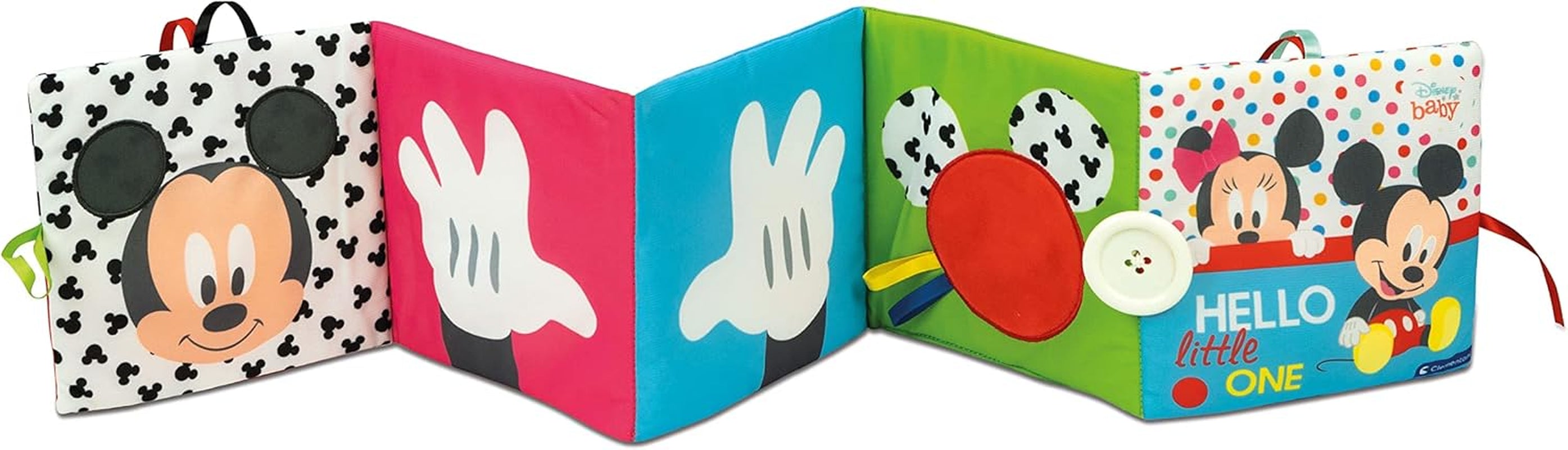 Clementoni 17721 Disney Baby - Carte din țesătură, jucărie versatilă pentru copii pentru călătorii, carte ilustrată cu elemente crepitante și scârțâitoare, pentru nou-născuți de la 0 luni Jucarii Bebe Naty Shop Titlu implicit
