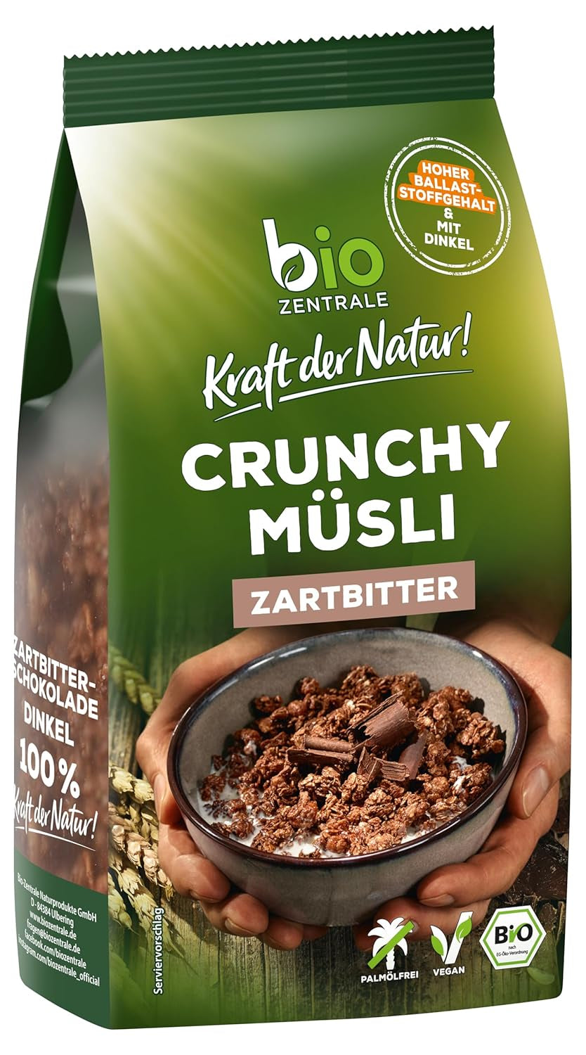 Crispy muesli with berries Biozentrale | 375 g organic Muesli | Ideal for breakfast and your cup of takeaway muesli | An alternative to muesli bars