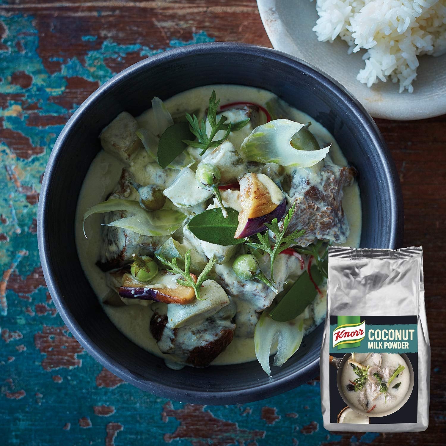 Knorr Kokosmilch Pulver (Milk Powder aus 20 frischen Kokosnüssen, ergibt 6.6 Liter Kokosmilch) 1er Pack (1 x 1 kg)