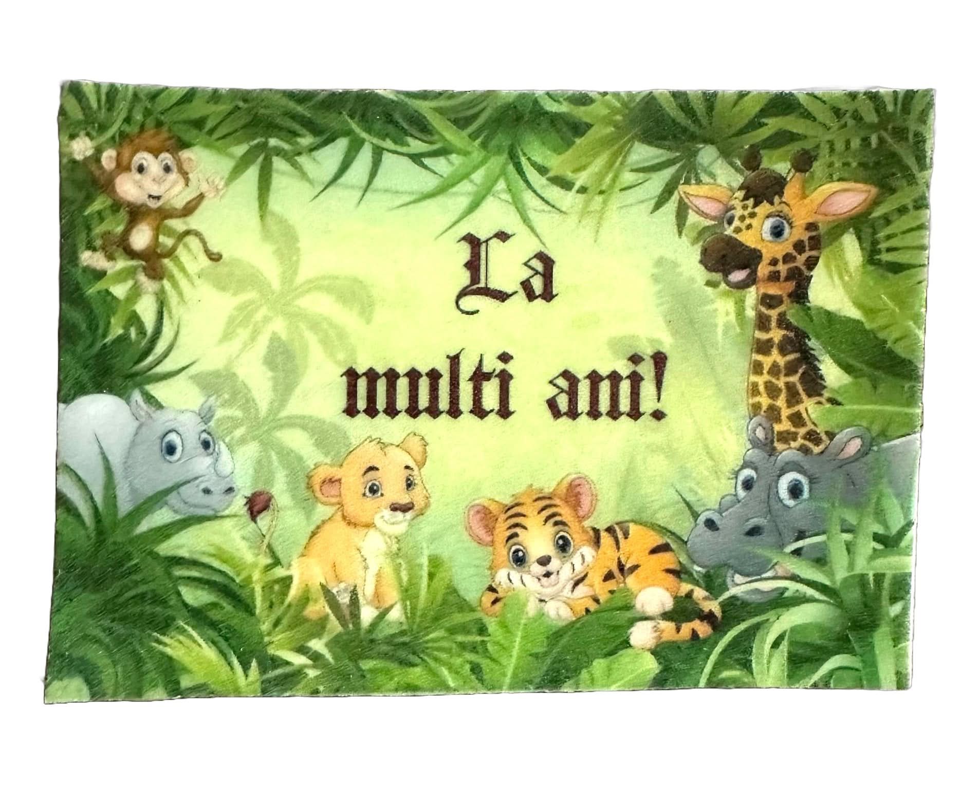 Decoratiune comestibila din zahar, Safari - "La multi ani!" Nati Shop