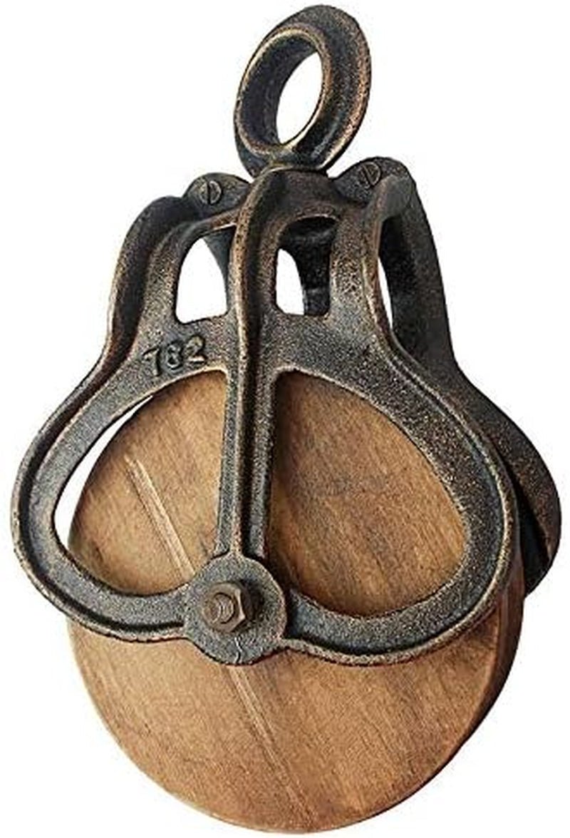 Design Toscano roată de epocă Farmhouse Pulley Decor industrial, 25,5 cm, full color. Statuete si sculpturi Naty Shop