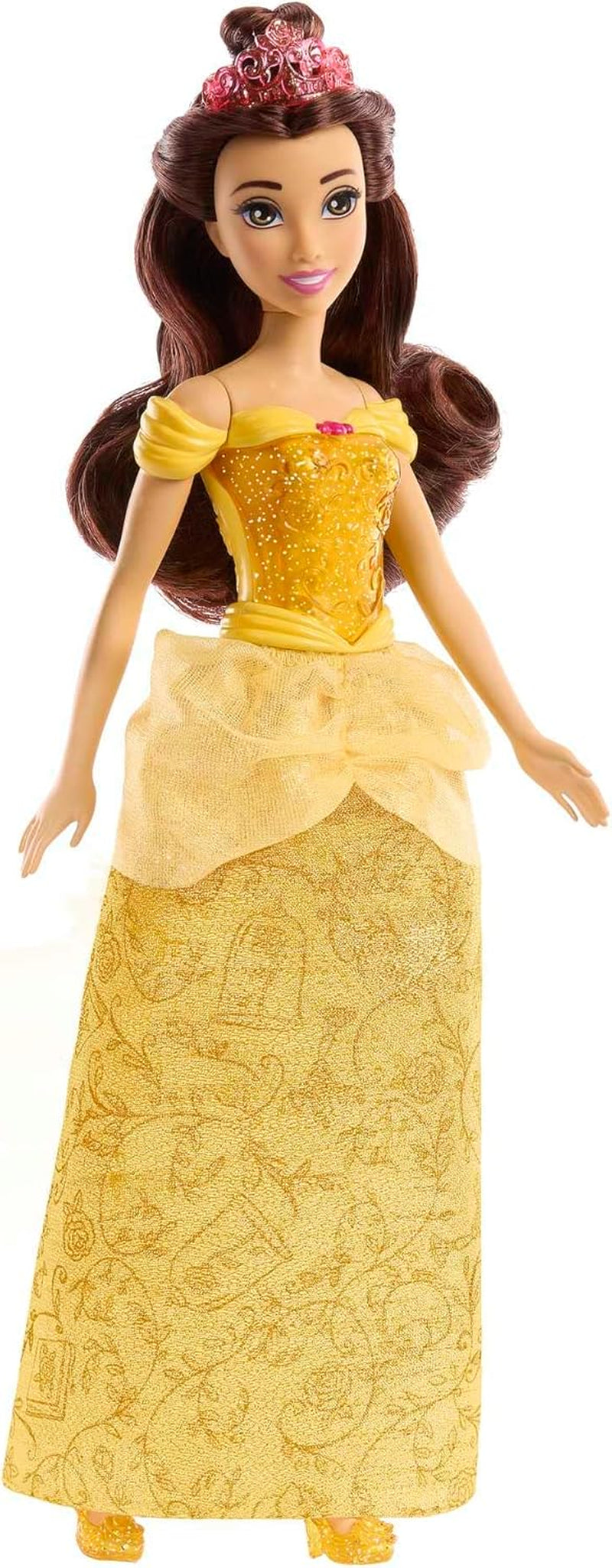 Mattel Disney Princess Toy Movable Belle Fashion Doll with Sparkling Clothes and Accessories Disney Movie Inspired Gift for Kids HLW11 Naty Shop Dolls