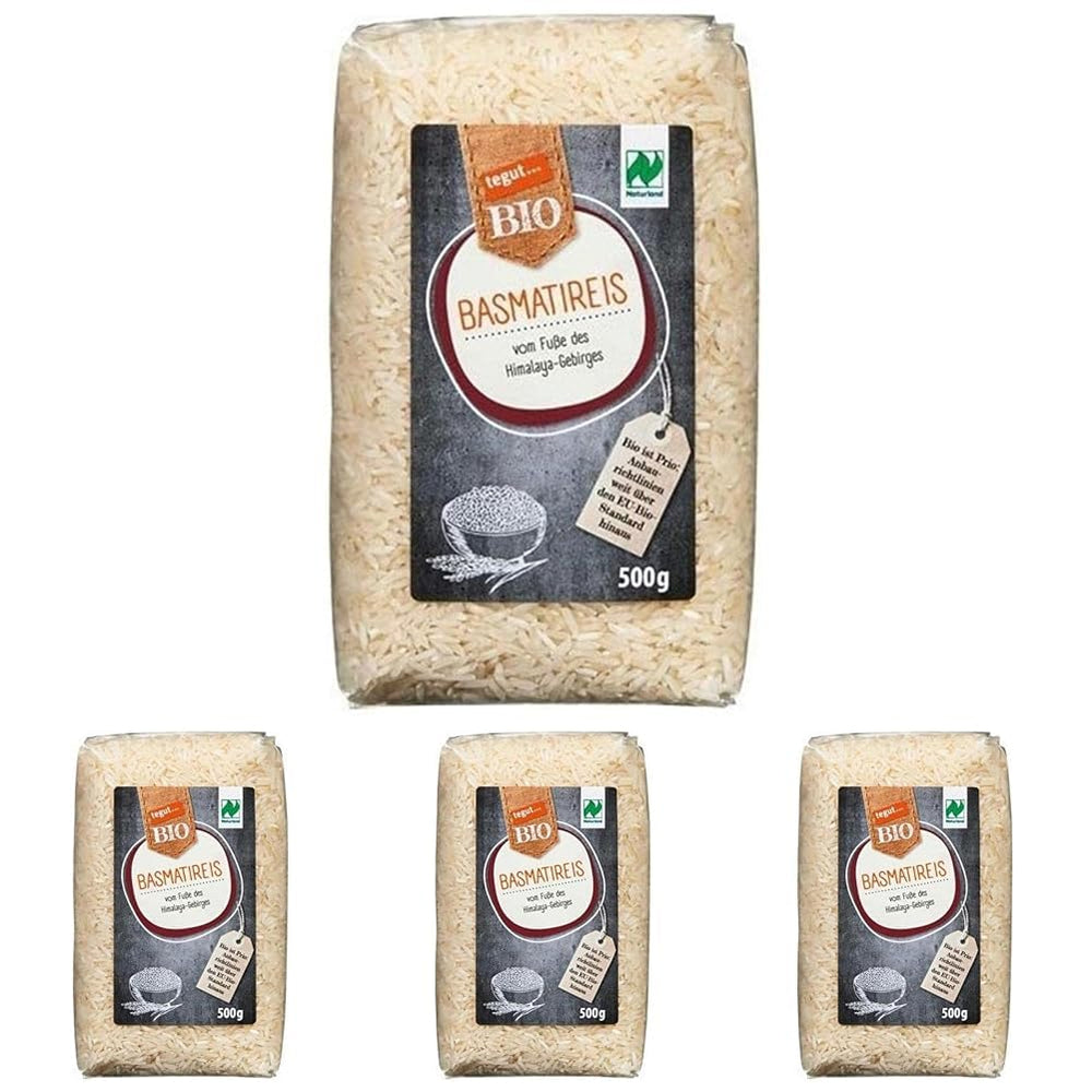 tegut... Organic Basmati Rice, 500g (Pack of 4)
