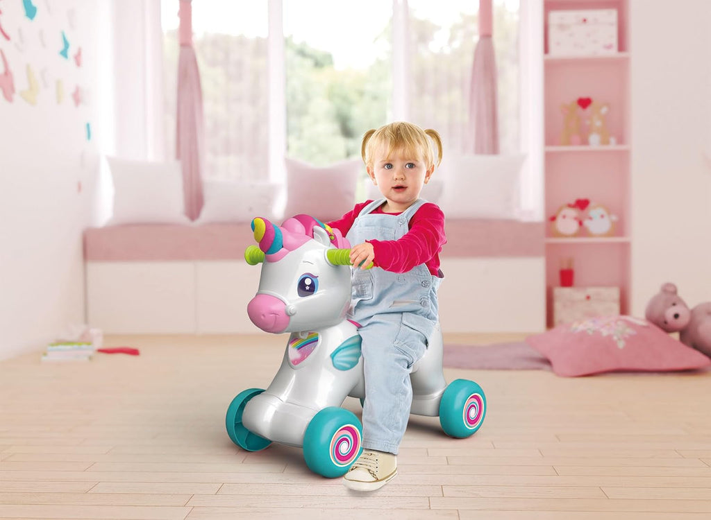 Baby Clementoni swing unicorn - 3in1 animal balansoar cu centru de activitate interactiv pentru copii cu vârsta de 12 luni și peste - Jucărie senzorială și de abilități motorii 17883 Jucarii Bebe Naty Shop