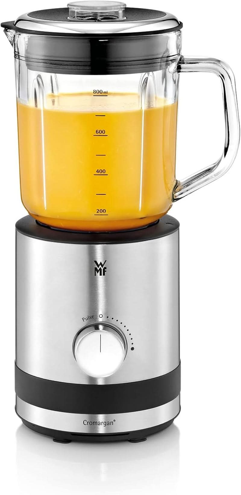 WMF Küchenminis Kompaktmixer, Mini Standmixer, 400 Watt, Standmixer Klein, Glasbehälter 0.8 L, Pulsstufe, Cromargan Matt Kitchen Naty Shop