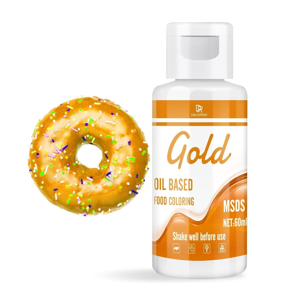 Fettlösliche Lebensmittelfarbe Für Schokolade - 60Ml Ölbasis Lebensmittelfarben Für Fondant, Torten Dekoration, Backen - Flüssige Food Coloring Für Kakaobutter, Buttercream, Kuchen (Schwarz) Naty Shop Gold
