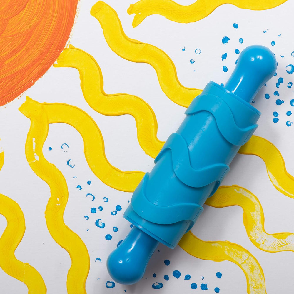 Mal- und Ton-Texturwalzen - 4er-Set - structured Knetrollen für Kinder - Vielseitige Muster zum Basteln und Dekorieren